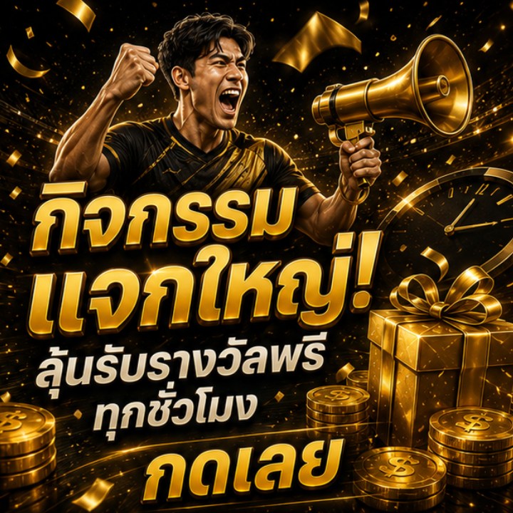 กิจกรรมแจกใหญ่! ลุ้นรับรางวัลฟรีทุกชั่วโมง กดเลย
